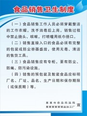 食品藥品安全守護(hù)者 銷售衛(wèi)生制度展板詳解